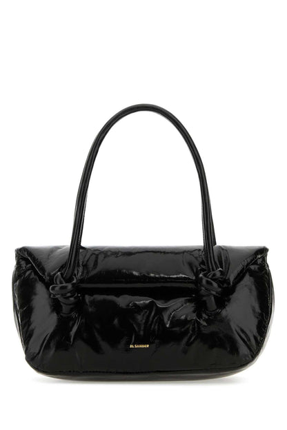 Jil Sander Women Black Leather Small Knot Handle Handbag by Luosophy