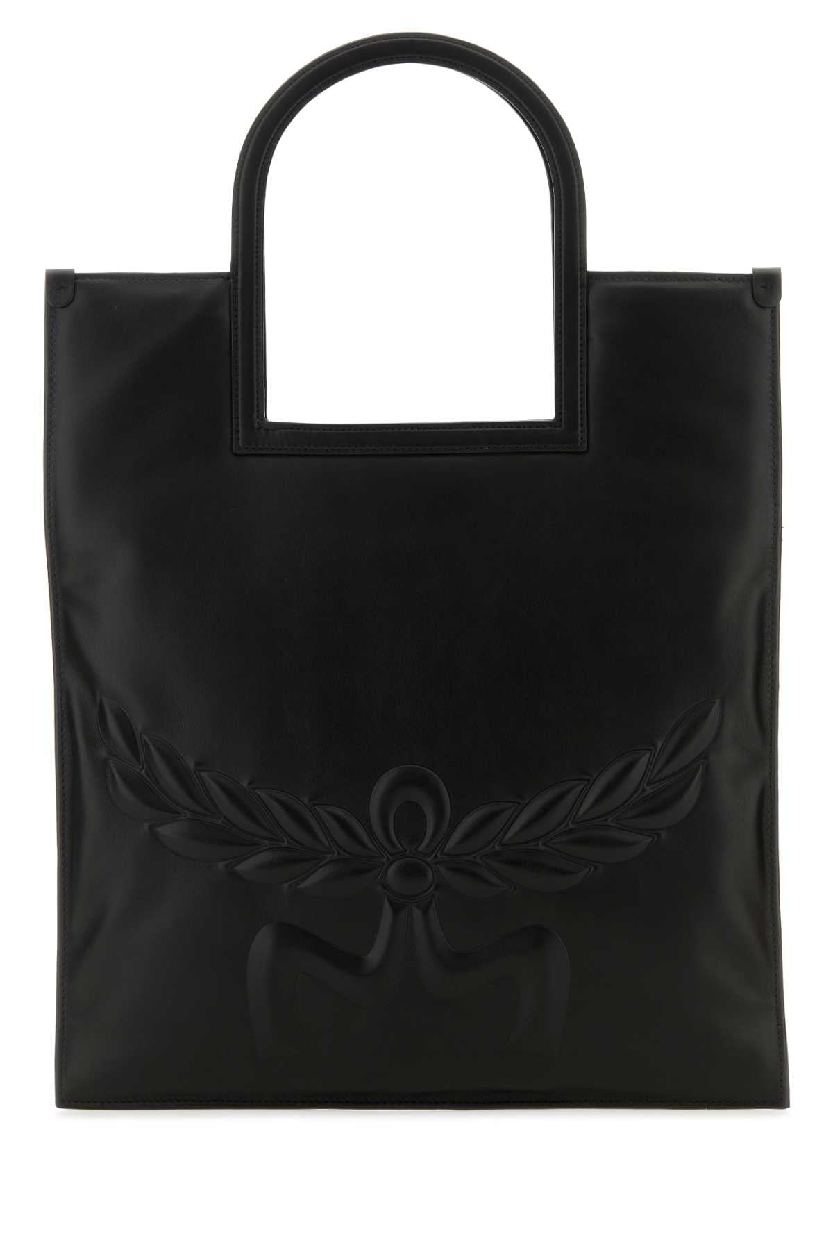 Mcm Women Black Nappa Leather Aren Shopping Bag by Luosophy
