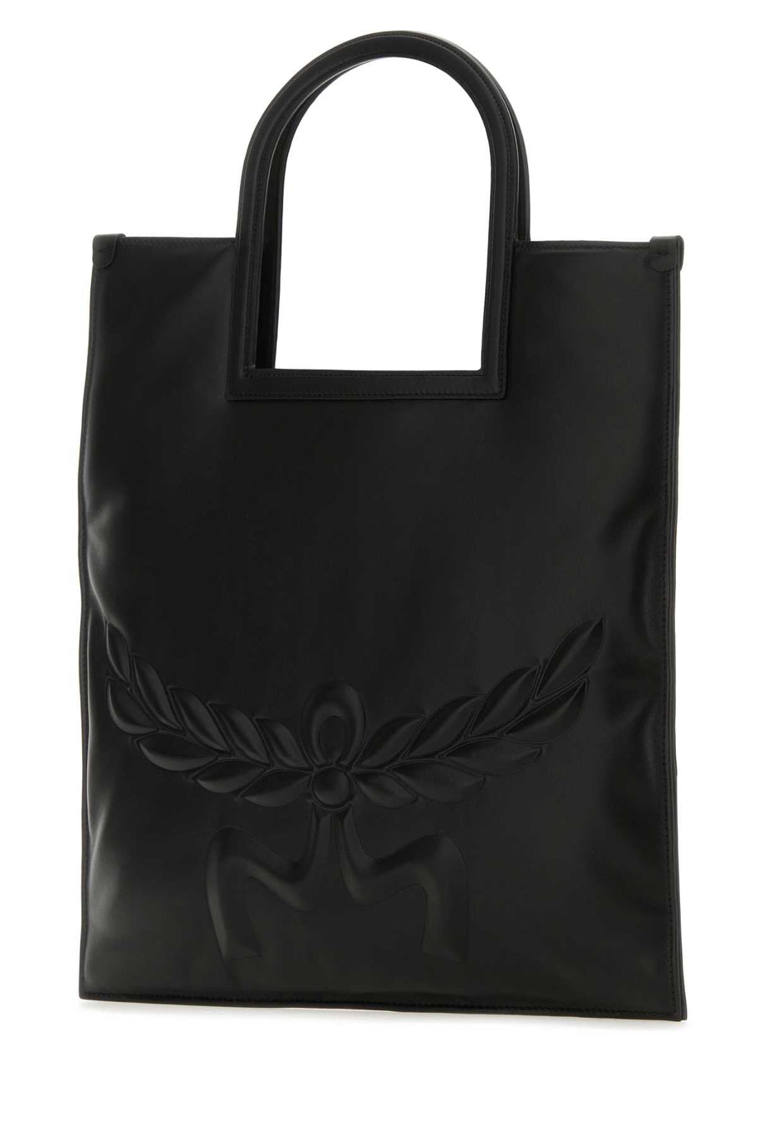 Mcm Women Black Nappa Leather Aren Shopping Bag by Luosophy