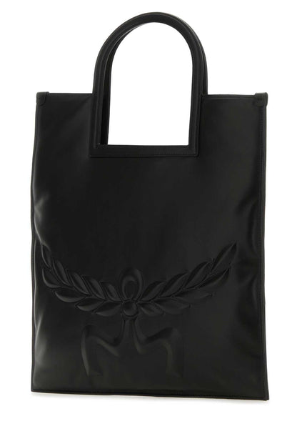 Mcm Women Black Nappa Leather Aren Shopping Bag by Luosophy