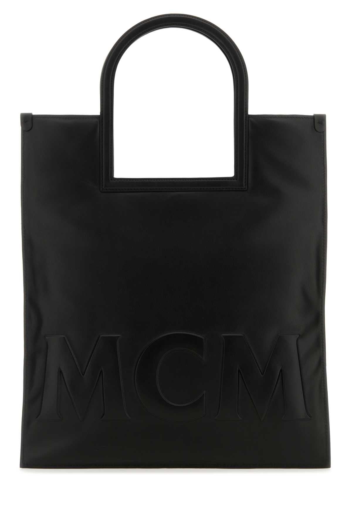 Mcm Women Black Nappa Leather Aren Shopping Bag by Luosophy
