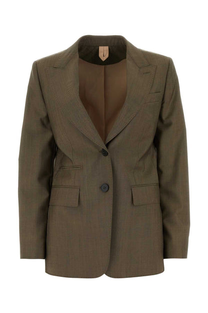Max Mara Women Mud Wool Blend Apice Blazer 