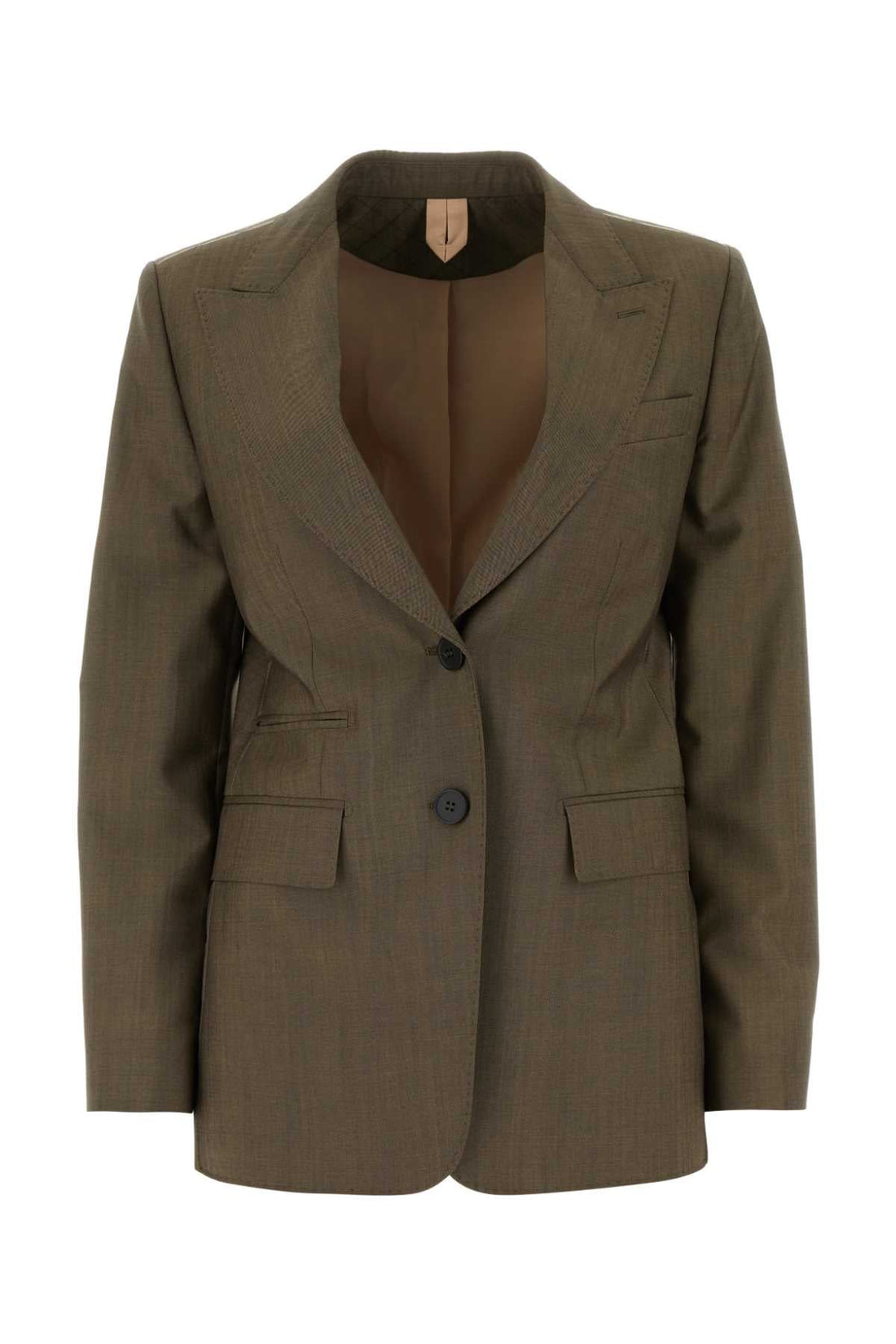 Max Mara Women Mud Wool Blend Apice Blazer by Luosophy