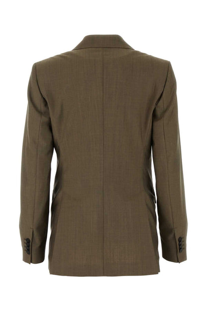 Max Mara Women Mud Wool Blend Apice Blazer 