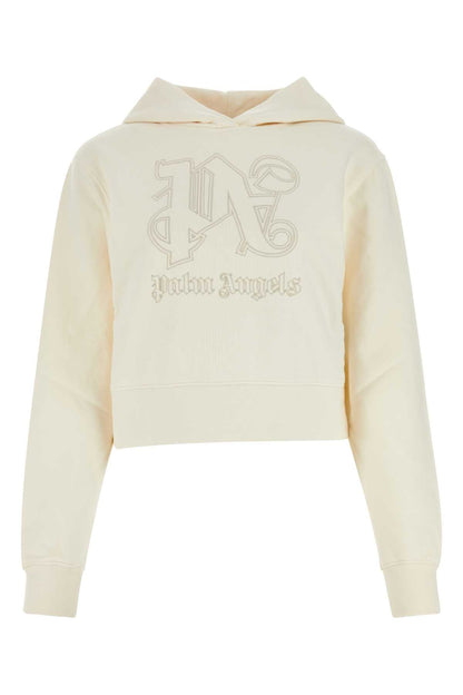 Palm Angels Women Ivory Cotton Sweatshirt