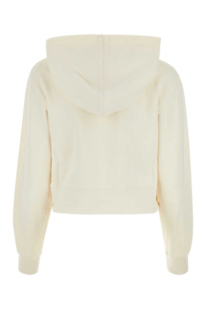 Palm Angels Women Ivory Cotton Sweatshirt
