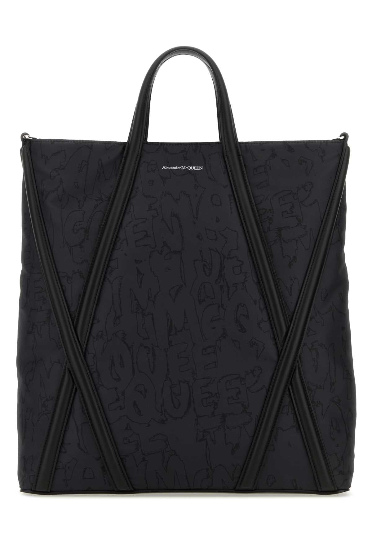 Alexander Mcqueen Men Black Nylon The Harness Shopping Bag by Luosophy
