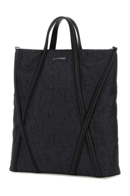 Alexander Mcqueen Men Black Nylon The Harness Shopping Bag by Luosophy