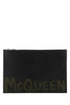 Alexander Mcqueen Men Black Leather Clutch by Luosophy