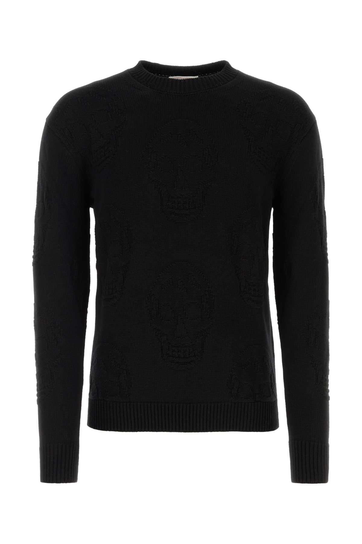 Alexander Mcqueen Men Black Cotton Sweater by Luosophy