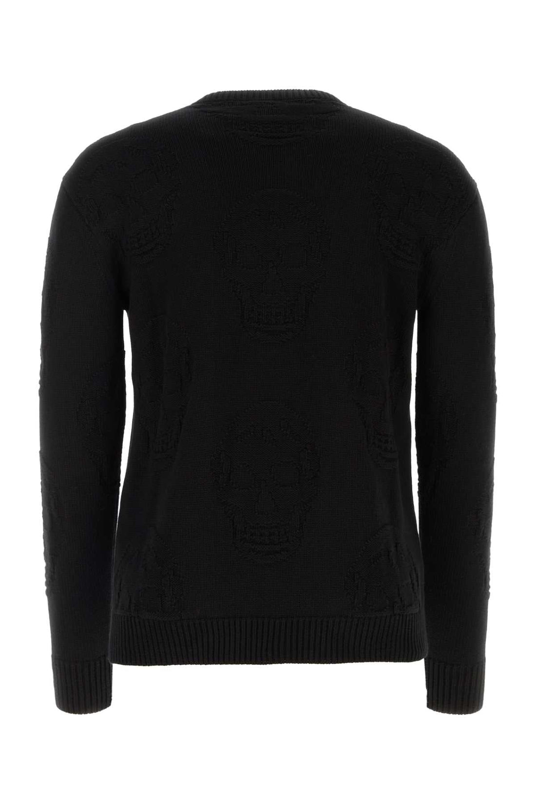 Alexander Mcqueen Men Black Cotton Sweater by Luosophy