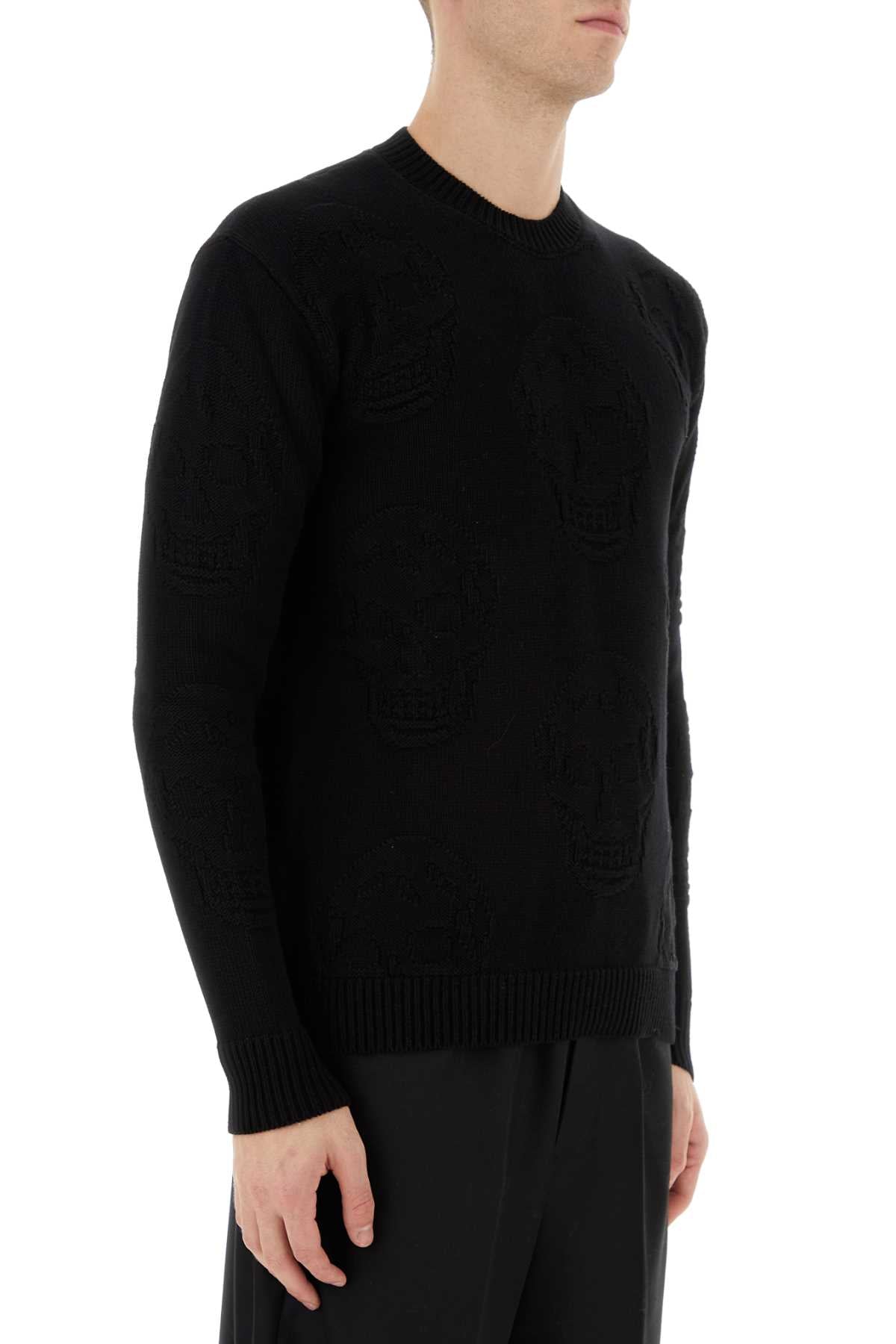 Alexander Mcqueen Men Black Cotton Sweater by Luosophy
