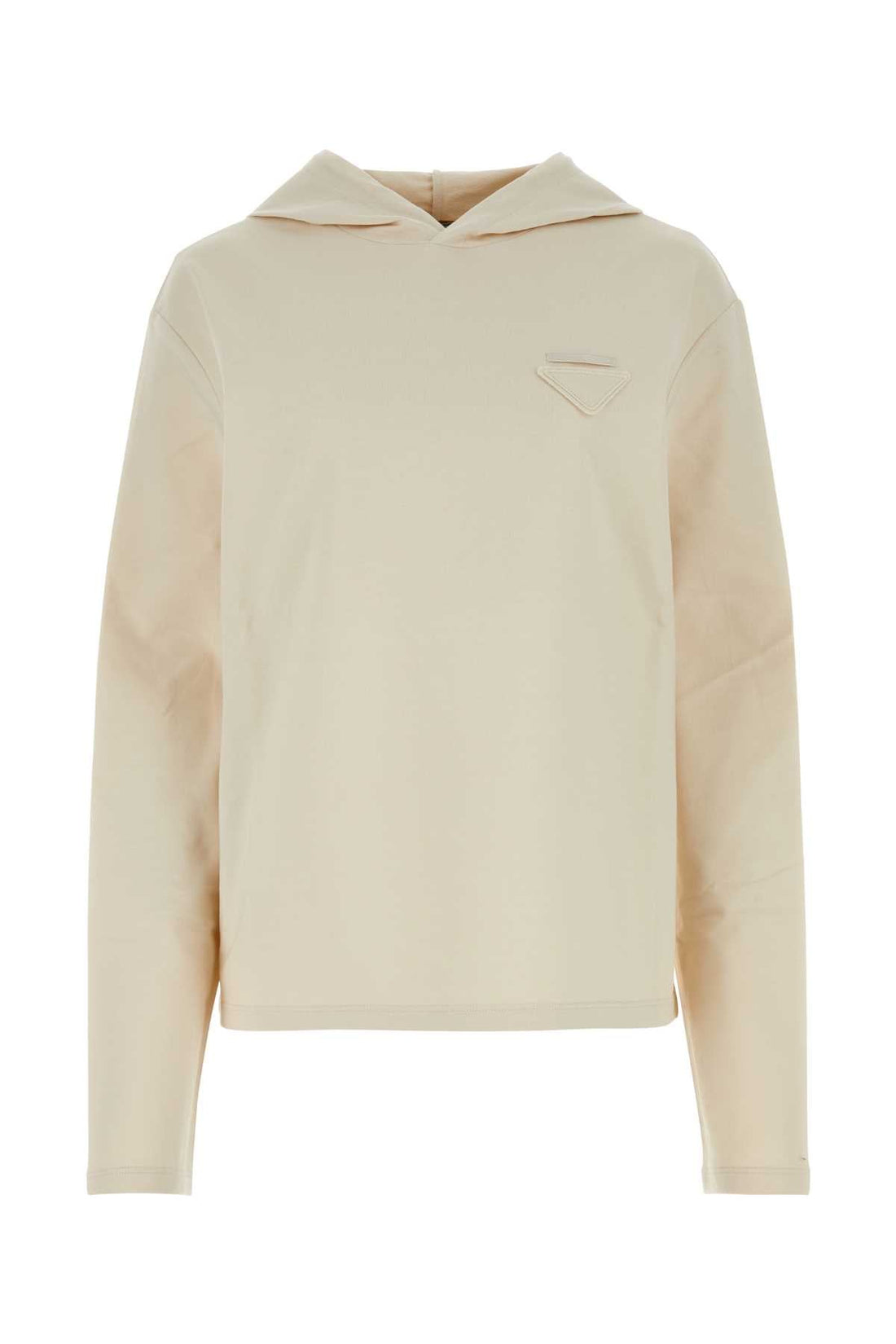 Prada Women Sand Stretch Cotton Oversize Sweatshirt by Luosophy
