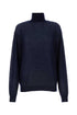 Prada Women Navy Blue Cashmere See-Through Sweater by Luosophy