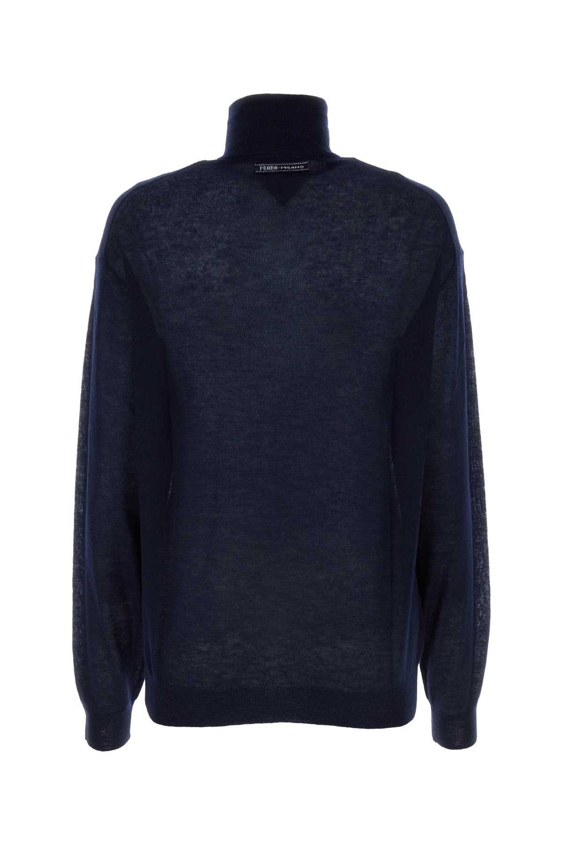 Prada Women Navy Blue Cashmere See-Through Sweater by Luosophy