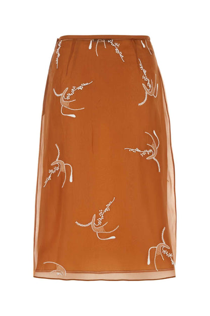 Prada Women Copper Organza Skirt by Luosophy