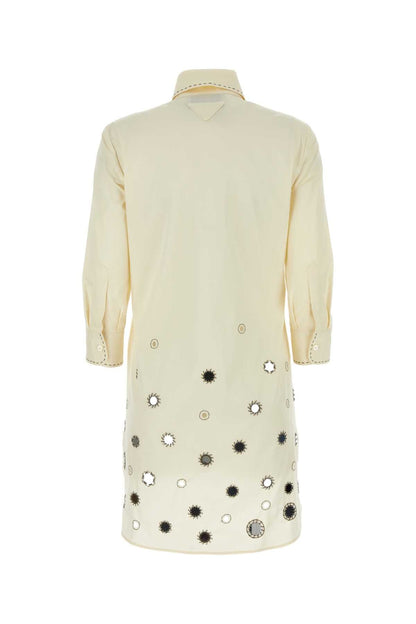 Prada Women Sand Cotton Shirt Dress by Luosophy