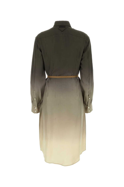 Prada Women Multicolor Twill Shirt Dress by Luosophy