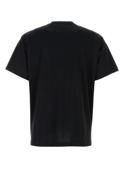 Burberry Men Black Cotton T-Shirt by Luosophy