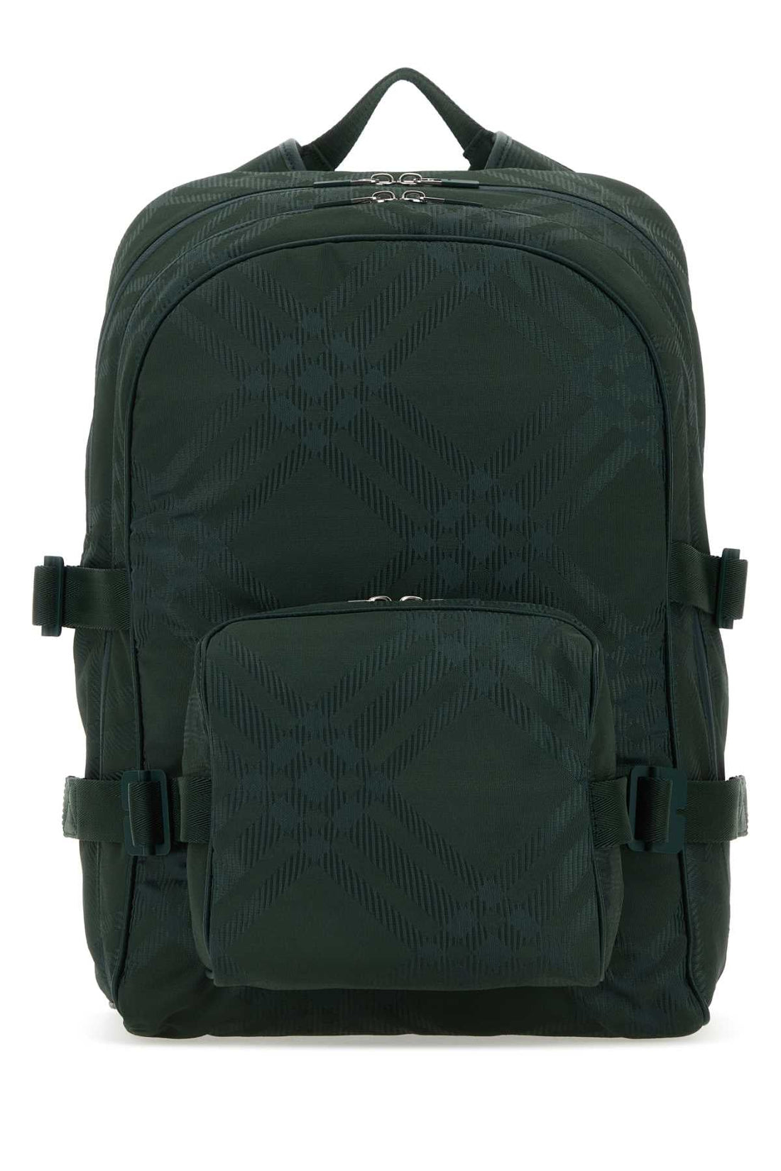 Burberry Men Bottle Green Nylon Blend Check Backpack by Luosophy