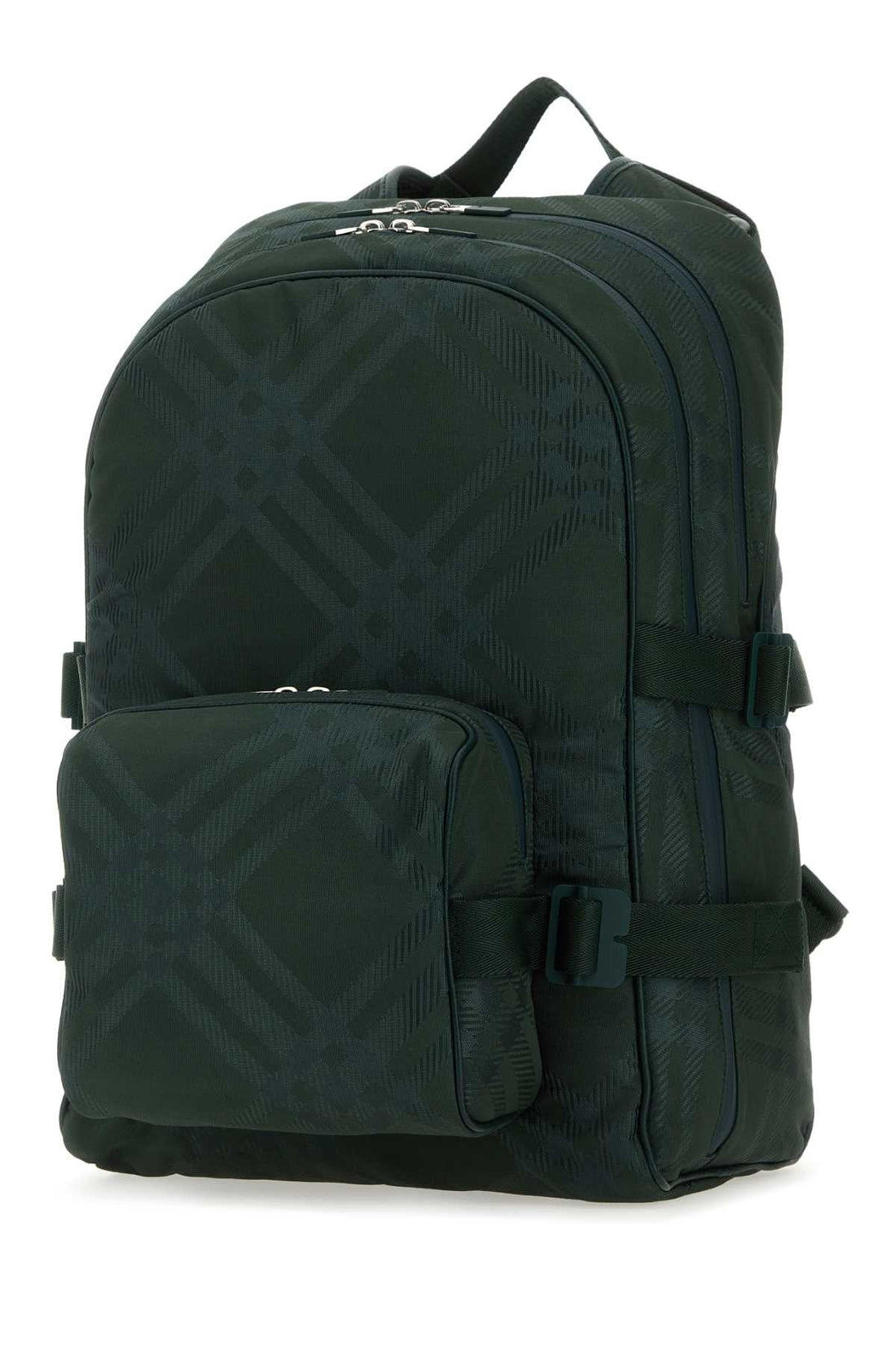 Burberry Men Bottle Green Nylon Blend Check Backpack by Luosophy
