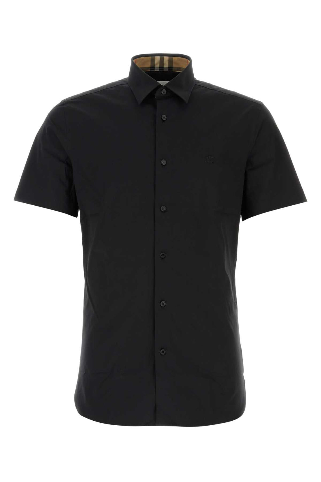 Burberry Men Black Stretch Poplin Shirt by Luosophy