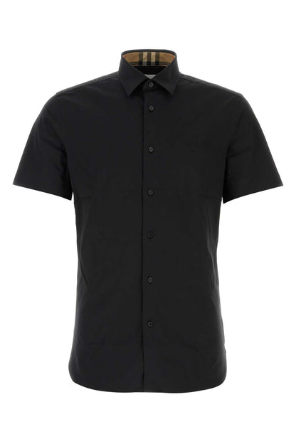 Burberry Men Black Stretch Poplin Shirt