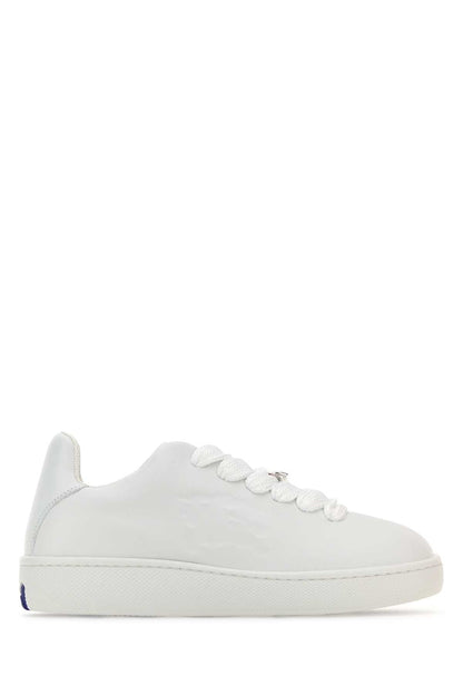 Burberry Women White Leather Box Sneakers by Luosophy