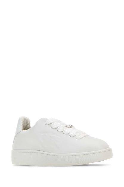 Burberry Women White Leather Box Sneakers by Luosophy