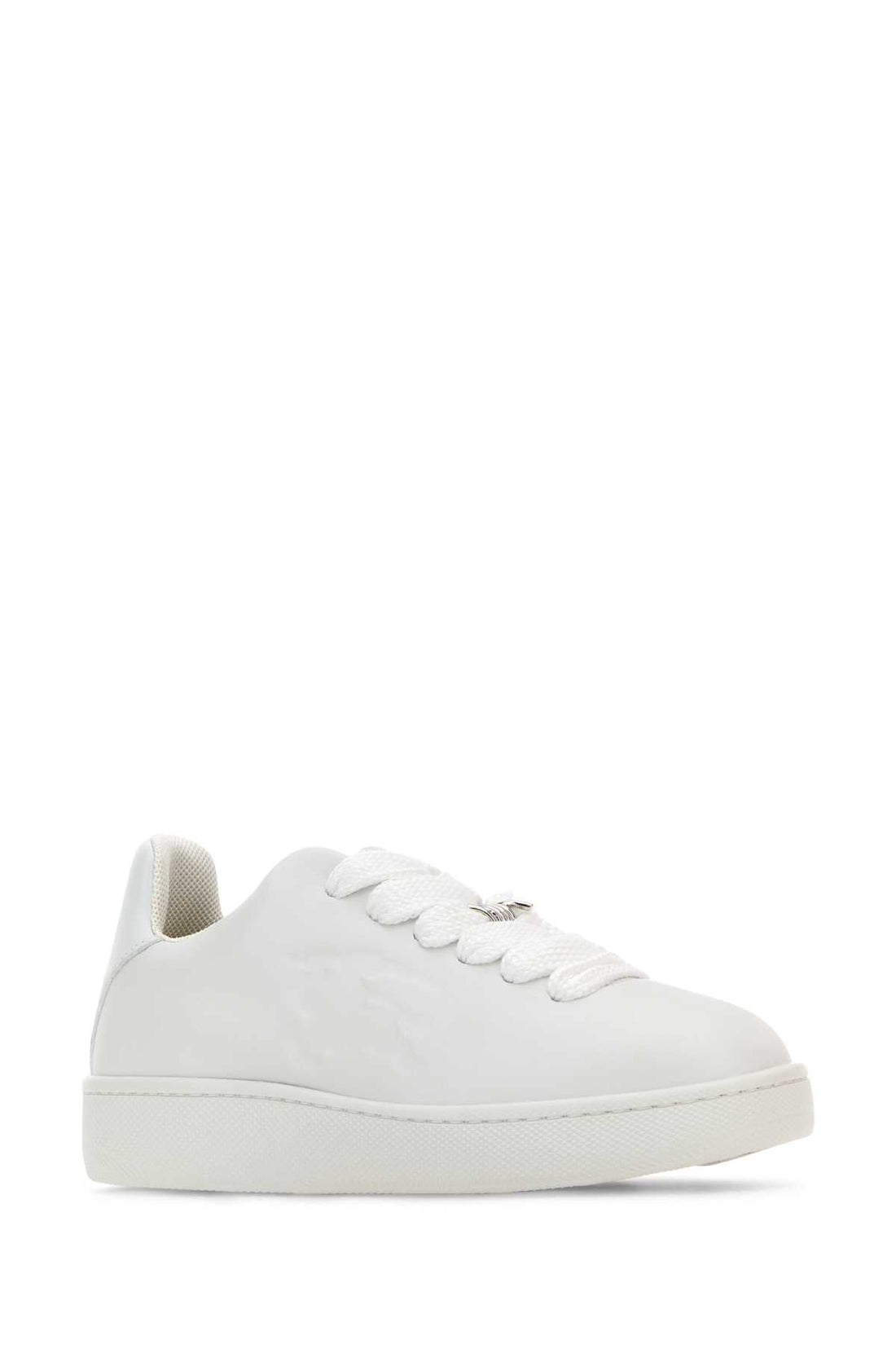 Burberry Women White Leather Box Sneakers by Luosophy