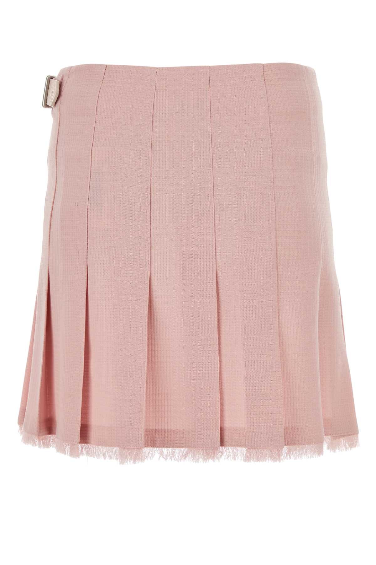 Burberry Women Pink Wool Mini Skirt by Luosophy