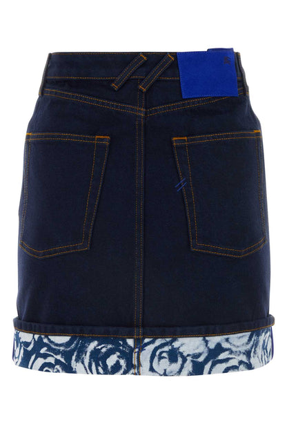 Burberry Women Dark Blue Denim Mini Skirt by Luosophy
