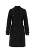 Burberry Women Black Gabardine Trench Coat by Luosophy