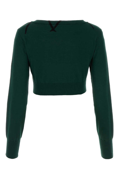 Burberry Women Bottle Green Cotton Sweater by Luosophy