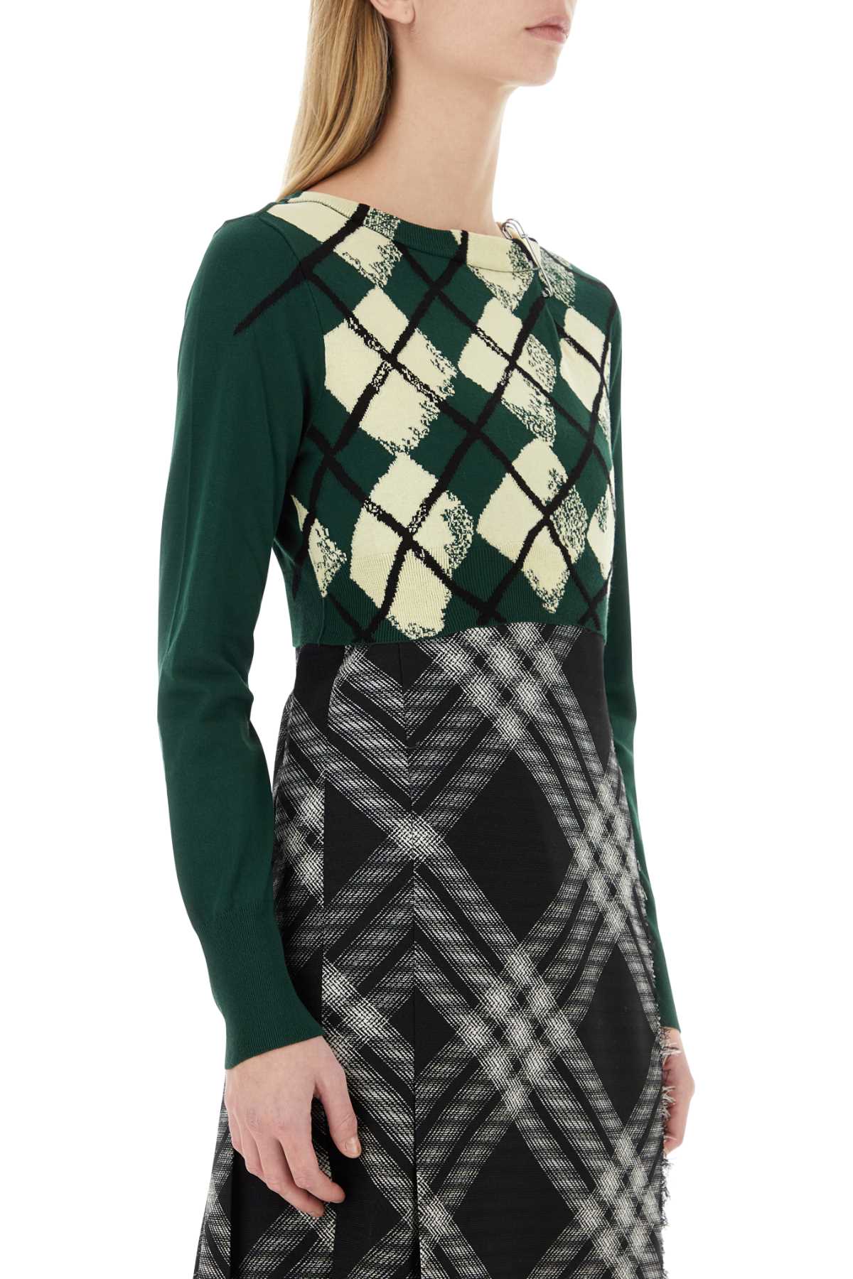 Burberry Women Bottle Green Cotton Sweater by Luosophy