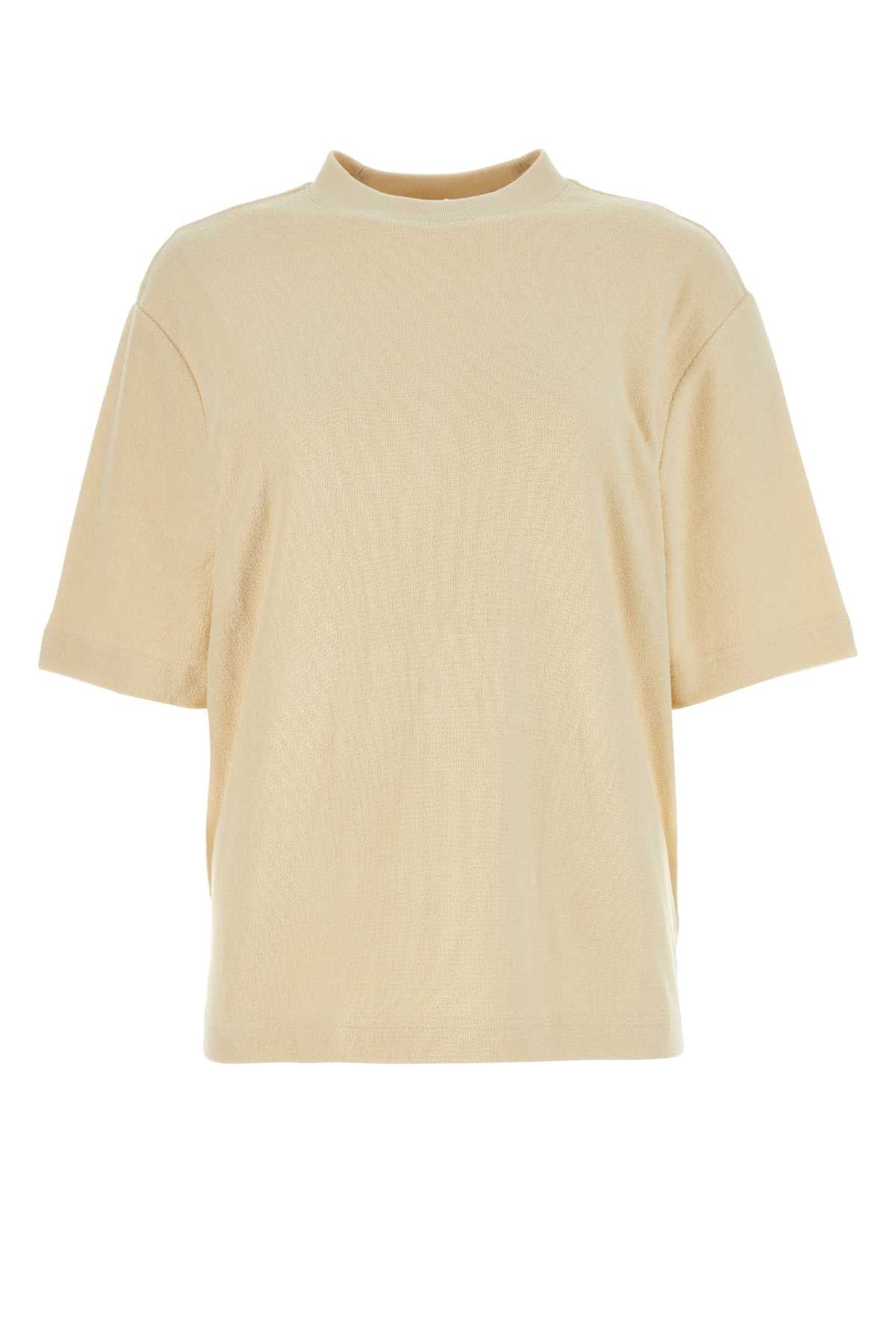 Burberry Women Cream Terry Fabric Oversize T-Shirt by Luosophy