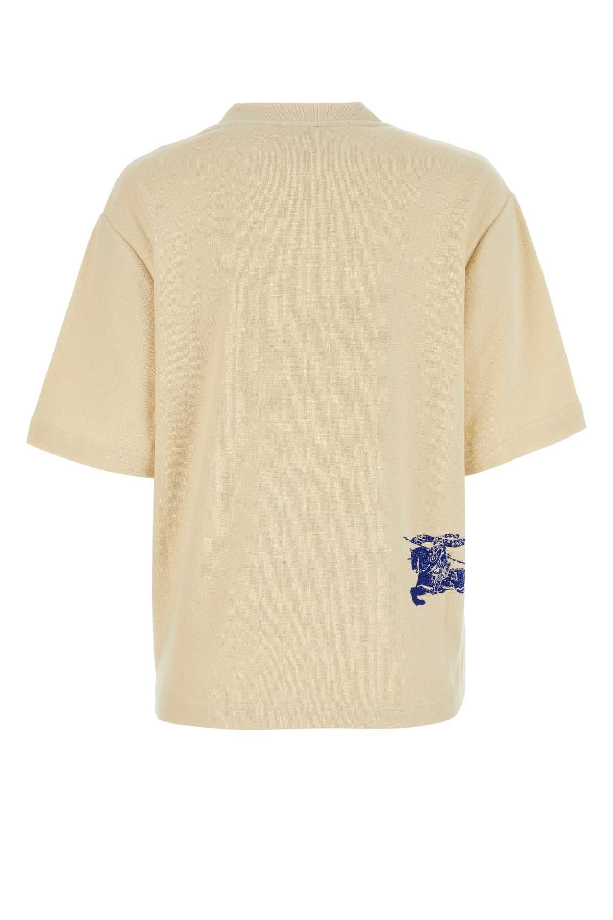 Burberry Women Cream Terry Fabric Oversize T-Shirt by Luosophy