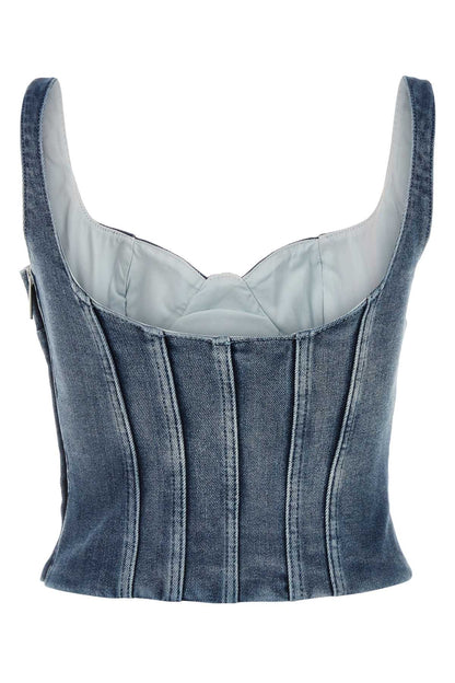 Off White Women Stretch Denim Bodice by Luosophy