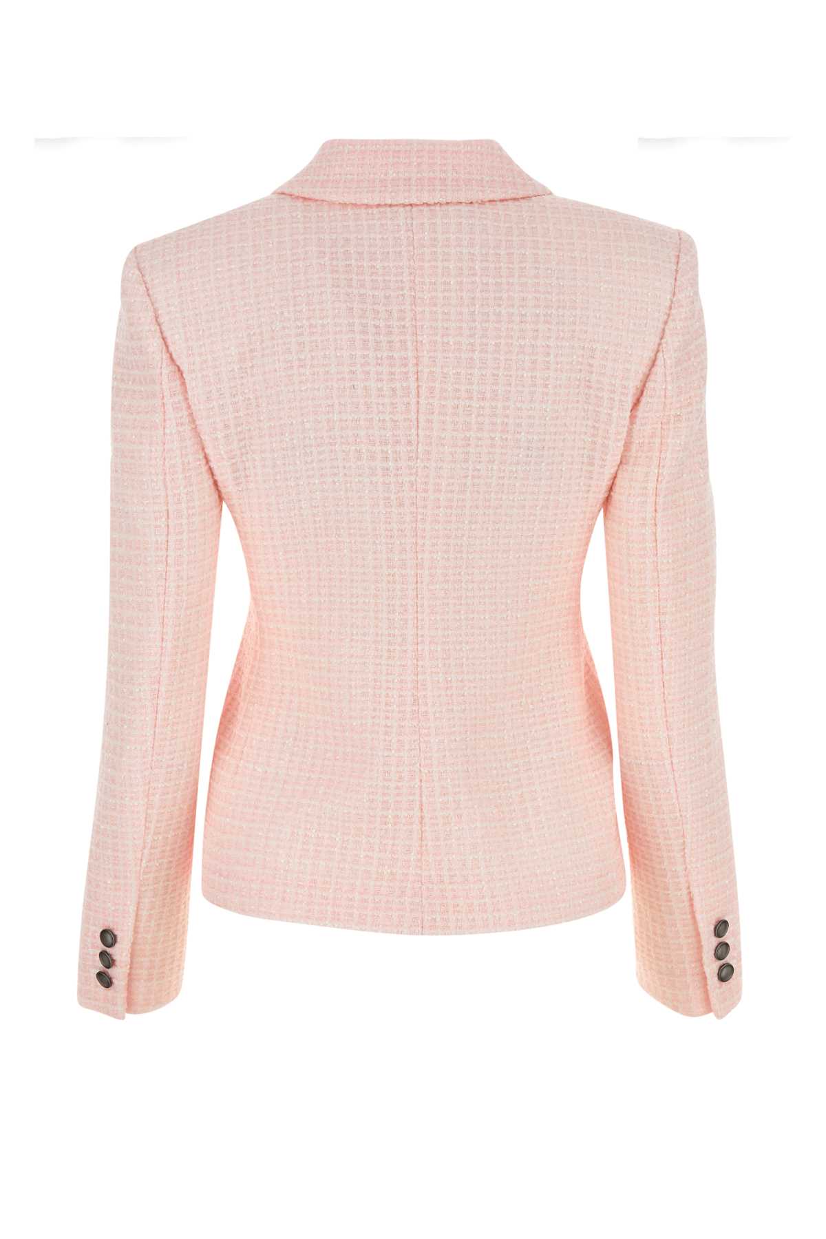Alessandra Rich Women Light Pink Tweed Blazer by Luosophy
