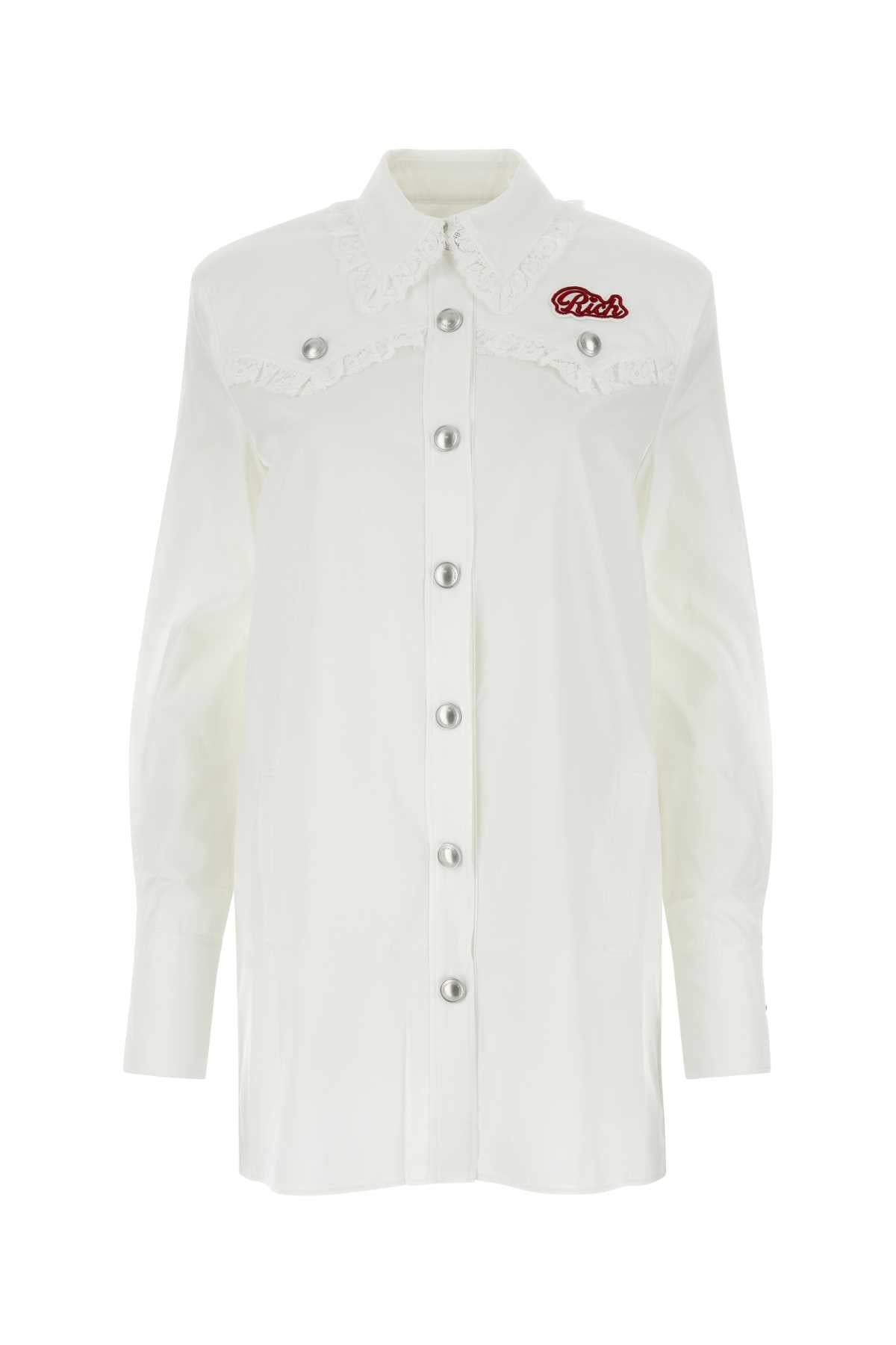 Alessandra Rich Women White Poplin Shirt Dress by Luosophy