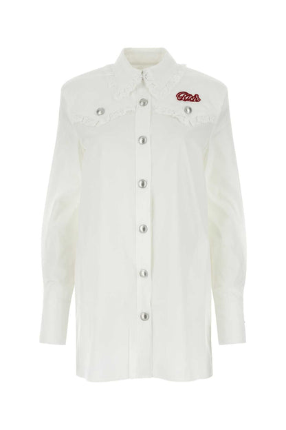 Alessandra Rich Women White Poplin Shirt Dress by Luosophy