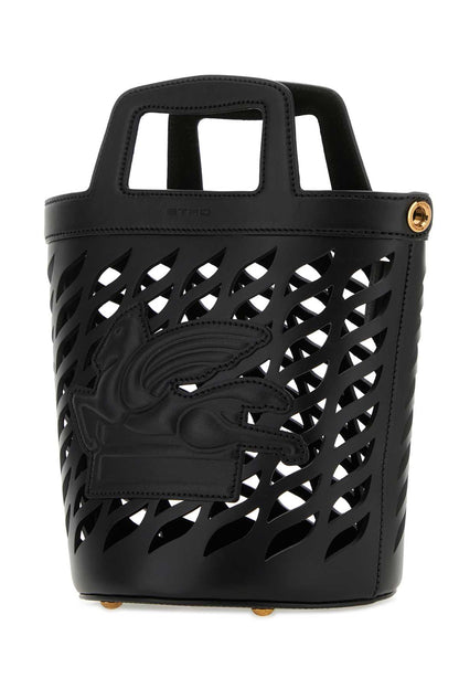 Etro Women Black Leather Coffa Bucket Bag by Luosophy