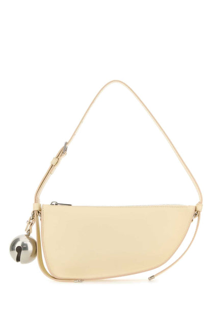 Burberry Women Cream Leather Shield Mini Shoulder Bag by Luosophy