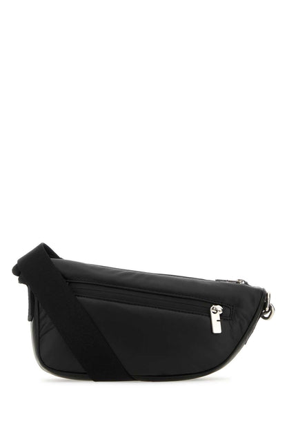 Burberry Men Black Leather Shield Crossbody Bag by Luosophy