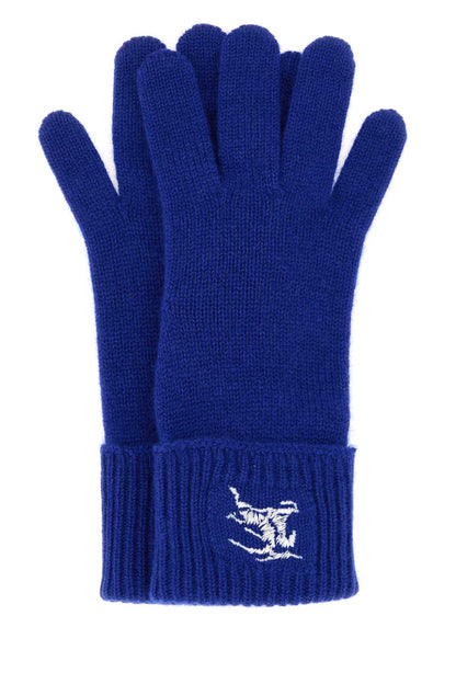 Burberry Women Electric Blue Cashmere Blend Gloves by Luosophy