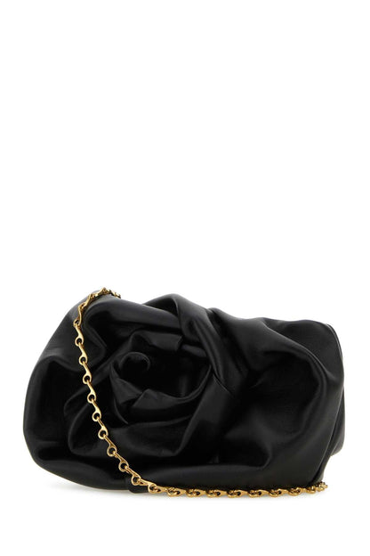 Burberry Women Black Nappa Leather Rose Clutch by Luosophy