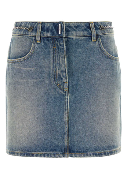 Givenchy Women Denim Mini Skirt 