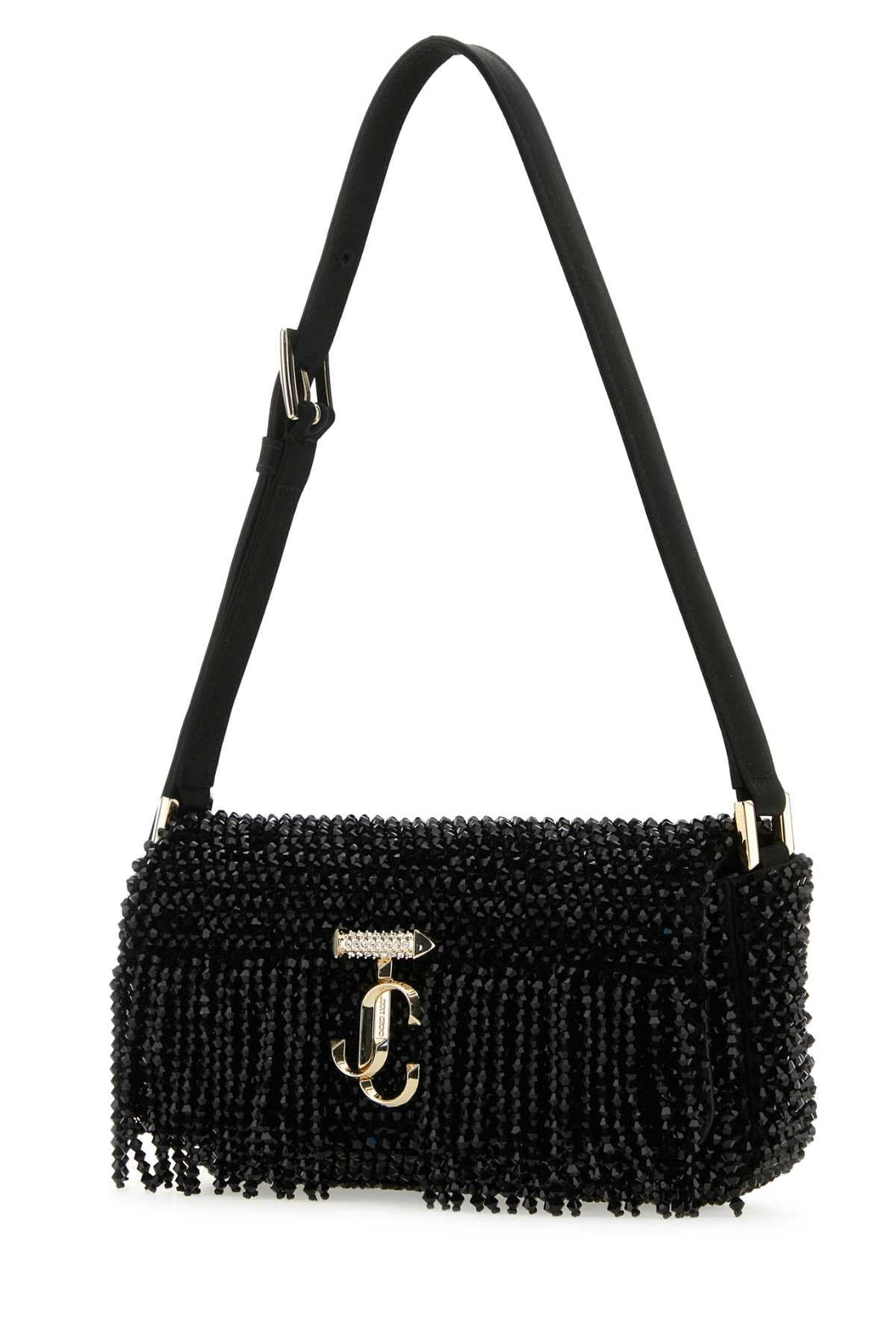Jimmy Choo Women Black Satin Mini Avenue Shoulder Bag by Luosophy