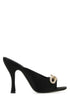 Salvatore Ferragamo Women Black Satin Mules by Luosophy