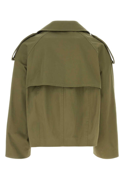 Loewe Men Green Cotton Trench Coat by Luosophy